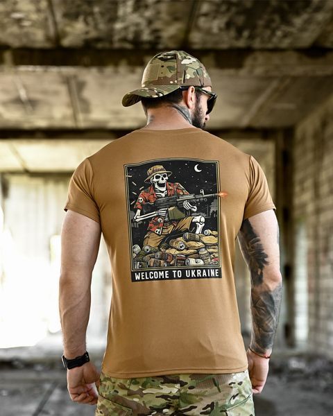 Футболка Born Of War з принтом Welcome to Ukraine койот розмір S buy96458frs-S фото