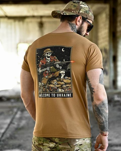 Футболка Born Of War з принтом Welcome to Ukraine койот розмір S buy96458frs-S фото