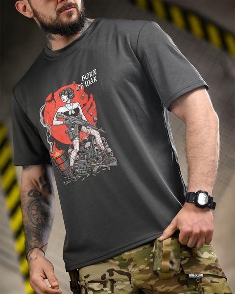 Футболка Coolmax з принтом Born Of War сіра розмір S buy96196frs-S фото