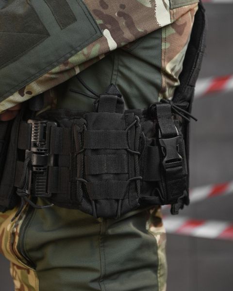 Плитоноска Cordura 1000D в зборі із Підсумками та системою Molle чорна розмір універсальний buy85794frs фото