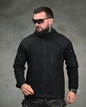 Флісова Кофта Light Grid з капюшоном чорна розмір M buy97652frs-M фото