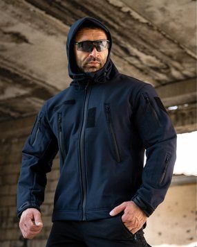 Куртка ДСНС Masad Softshell на флісі з капюшоном синя розмір L buy12795frs-L фото