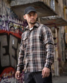 Сорочка Born of War з принтом P1-Sun коричнева розмір S buy97598frs-S фото