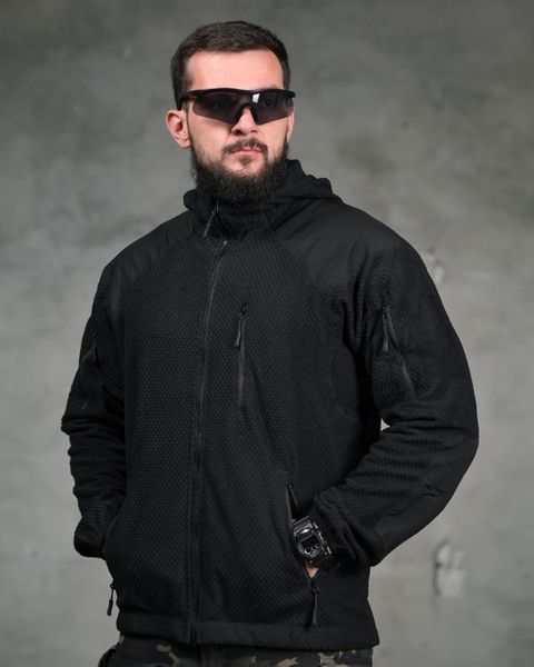 Флісова Кофта Light Grid з капюшоном чорна розмір M buy97652frs-M фото