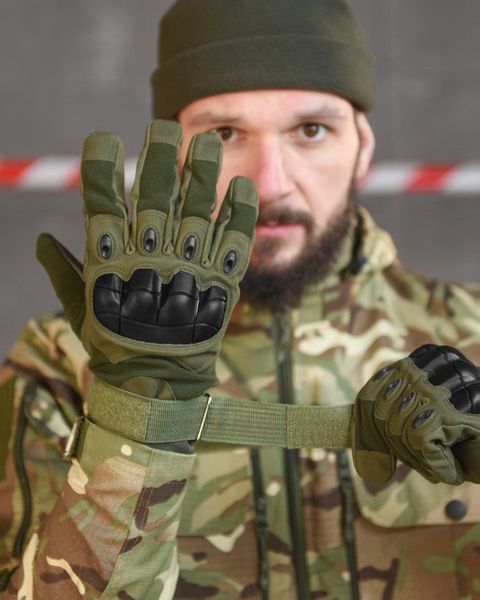 Тактичні рукавиці Stendboy із захисними накладками олива розмір XL buy11836frs-XL фото