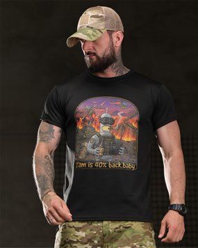 Футболка Born Of War Coolmax з принтом I&rsquo;am is 40% back baby чорна розмір S buy96912frs-S фото