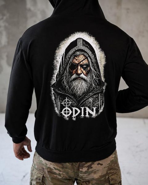Худі Trenash з принтом Odin чорне розмір M buy97091frs-M фото
