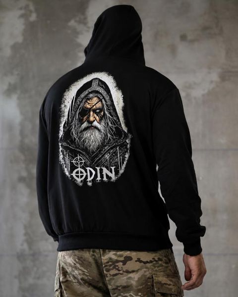 Худі Trenash з принтом Odin чорне розмір M buy97091frs-M фото