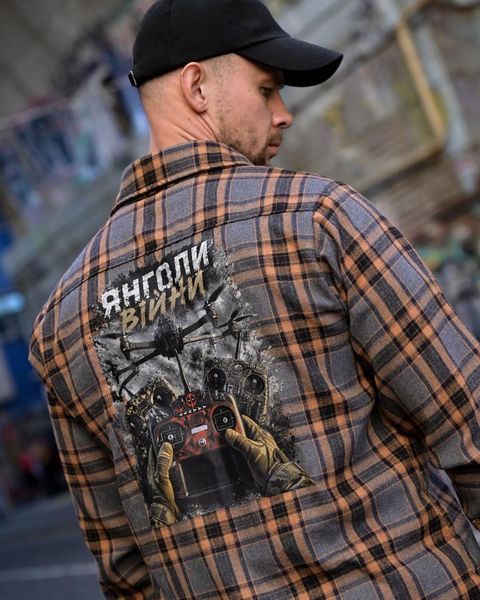 Сорочка Born of War з принтом Янголи Війни сіра розмір S buy97581frs-S фото