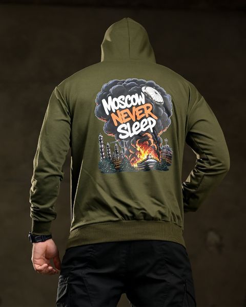 Худі Trenash з принтом Never Sleep олива розмір M buy97163frs-M фото