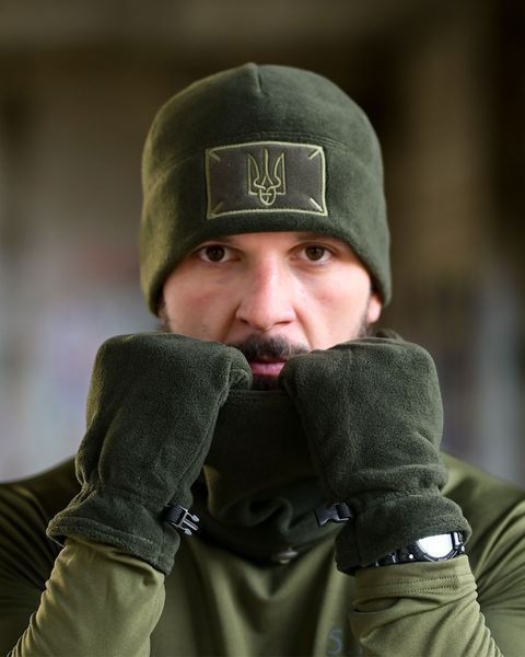 Флісовий Комплект Шапка та Рукавиці + Баф олива One Size buy56613frs фото