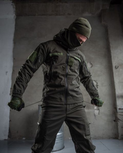 Чоловіча Форма Aura SoftShell Куртка з капюшоном + Штани олива розмір L buy74327frs-L фото