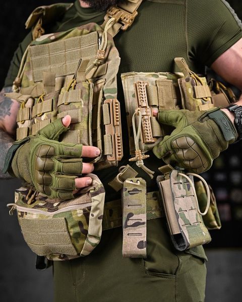 Плитоноска Timuchin Cordura з підсумками + Розвантажувальний Пояс Attack Tactical мультикам buy92313frs фото
