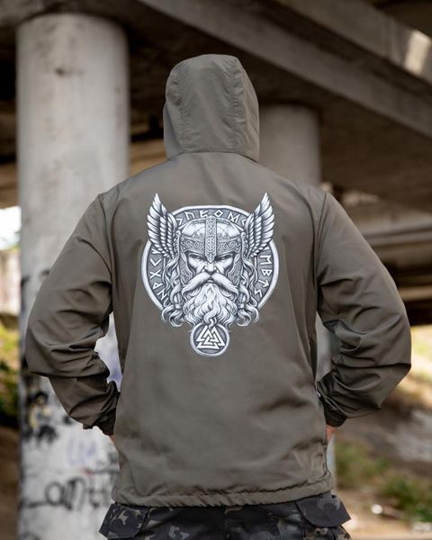 Вітровка Born of War з принтом Odin олива розмір S buy97358frs-S фото