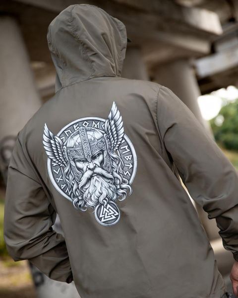 Вітровка Born of War з принтом Odin олива розмір S buy97358frs-S фото