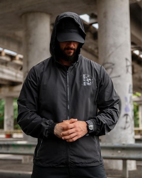 Вітровка Born of War з принтом Viking Soul чорна розмір S buy97052frs-S фото