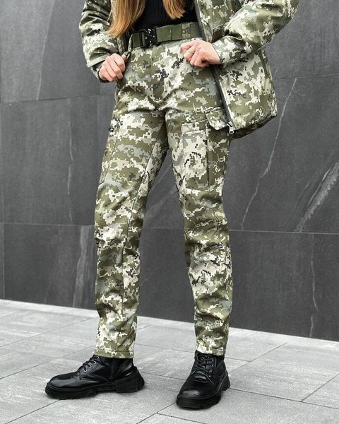 Жіночі Штани-Карго Pobedov Static SoftShell на мікрофлісі піксель розмір S pobPNcr2761pxfrs-S фото