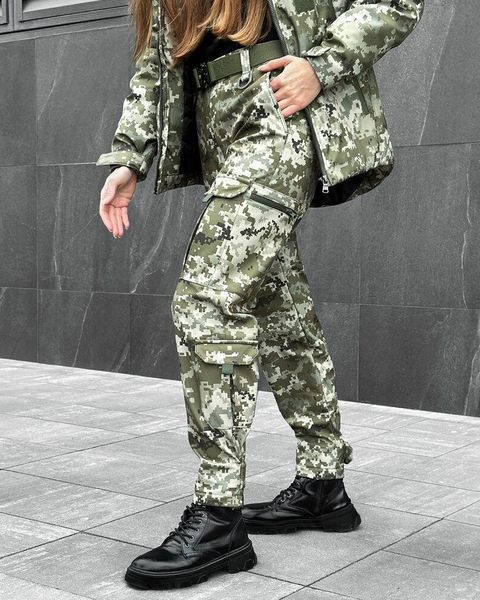 Жіночі Штани-Карго Pobedov Static SoftShell на мікрофлісі піксель розмір S pobPNcr2761pxfrs-S фото