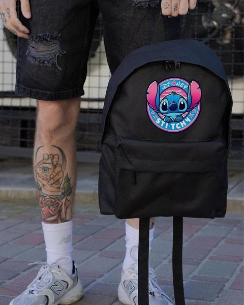 Рюкзак 19л Without Compact з принтом Stitch чорний 38 х 27 см wb8055246frs фото