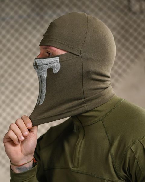 Трикотажна Балаклава з принтом Skull олива One Size buy96044frs фото